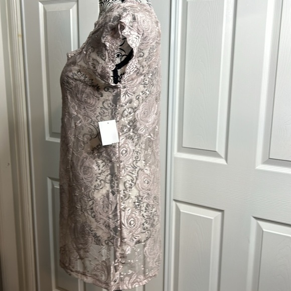 Charlotte Russe Lace Sheer Top Cap Sleeve New XL Y2K - Picture 4 of 8